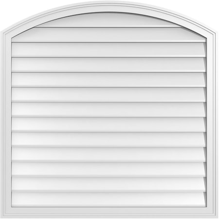 Ekena Millwork Arch Top Surface Mount PVC Gable Vent: Functional, w/ 2"W x 1-1/2"P Brickmould Frame, 40"W x 40"H GVPAR40X4002SF
